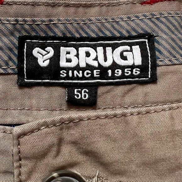 Brugi Short Mens XL Khaki Beige Casual Chino Flat Front Mid Thigh Length - Picture 8 of 12